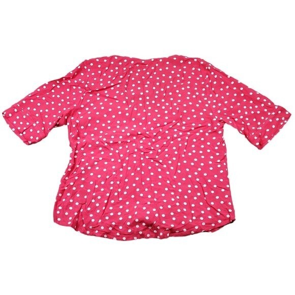 Abercrombie Tie Front Polka Dot Red White Cropped Shirt Top Short Sleeve Small - Picture 2 of 9